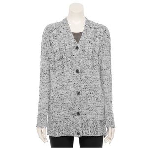 NWT CROFT & BARROW CABLE KNIT LONG CARDIGAN XL